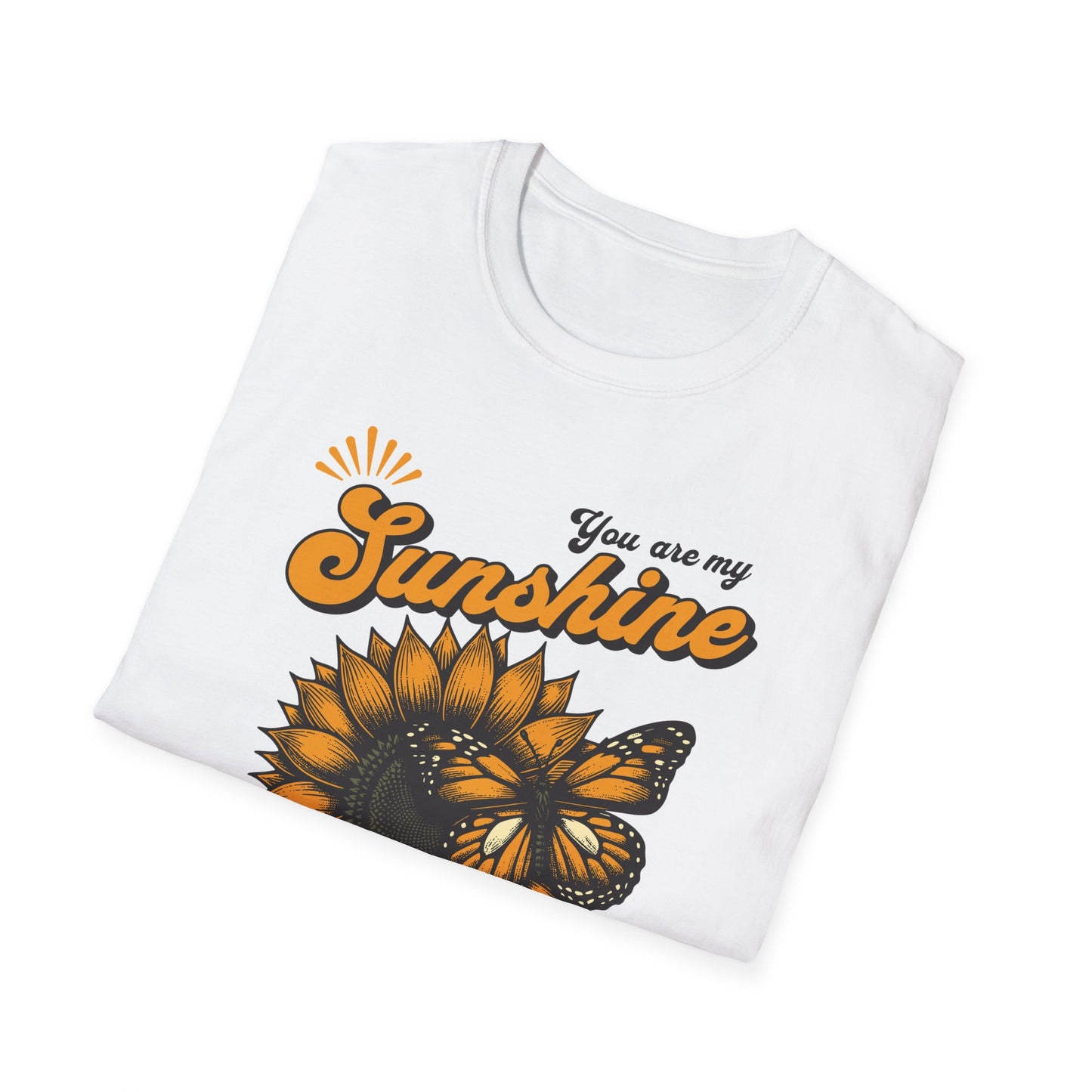 Sunflowers and Butterfly T-shirt - Unisex Softstyle