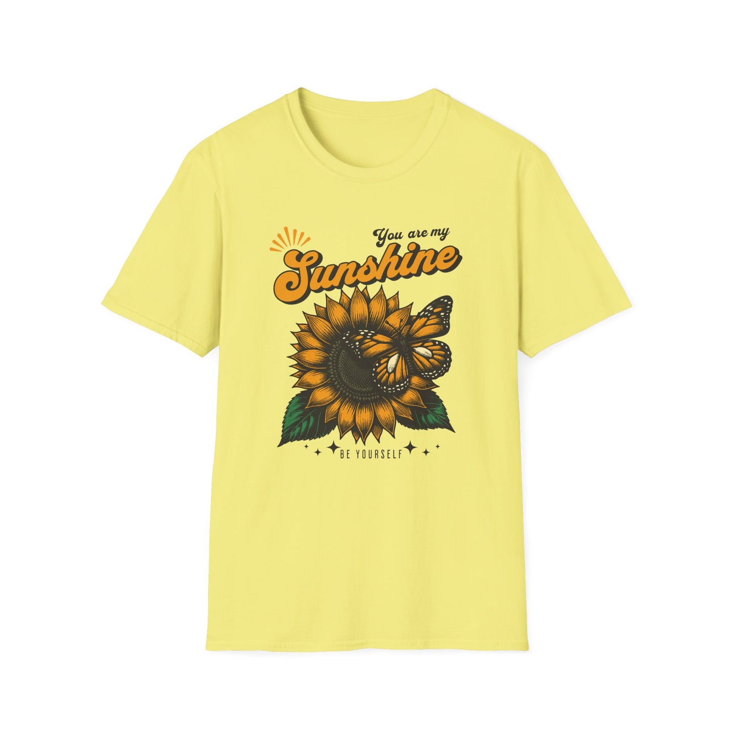Sunflowers and Butterfly T-shirt - Unisex Softstyle