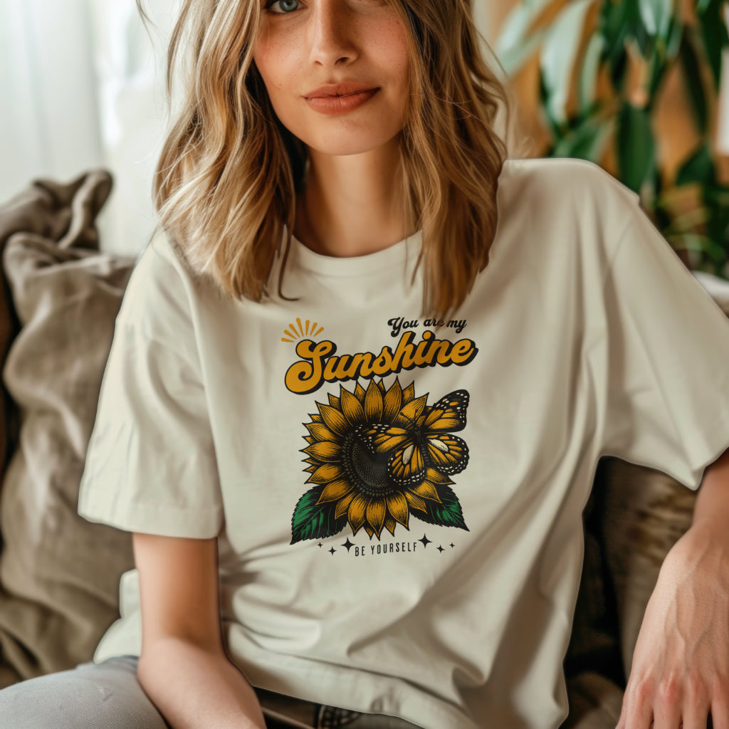 Sunflowers and Butterfly T-shirt - Unisex Softstyle