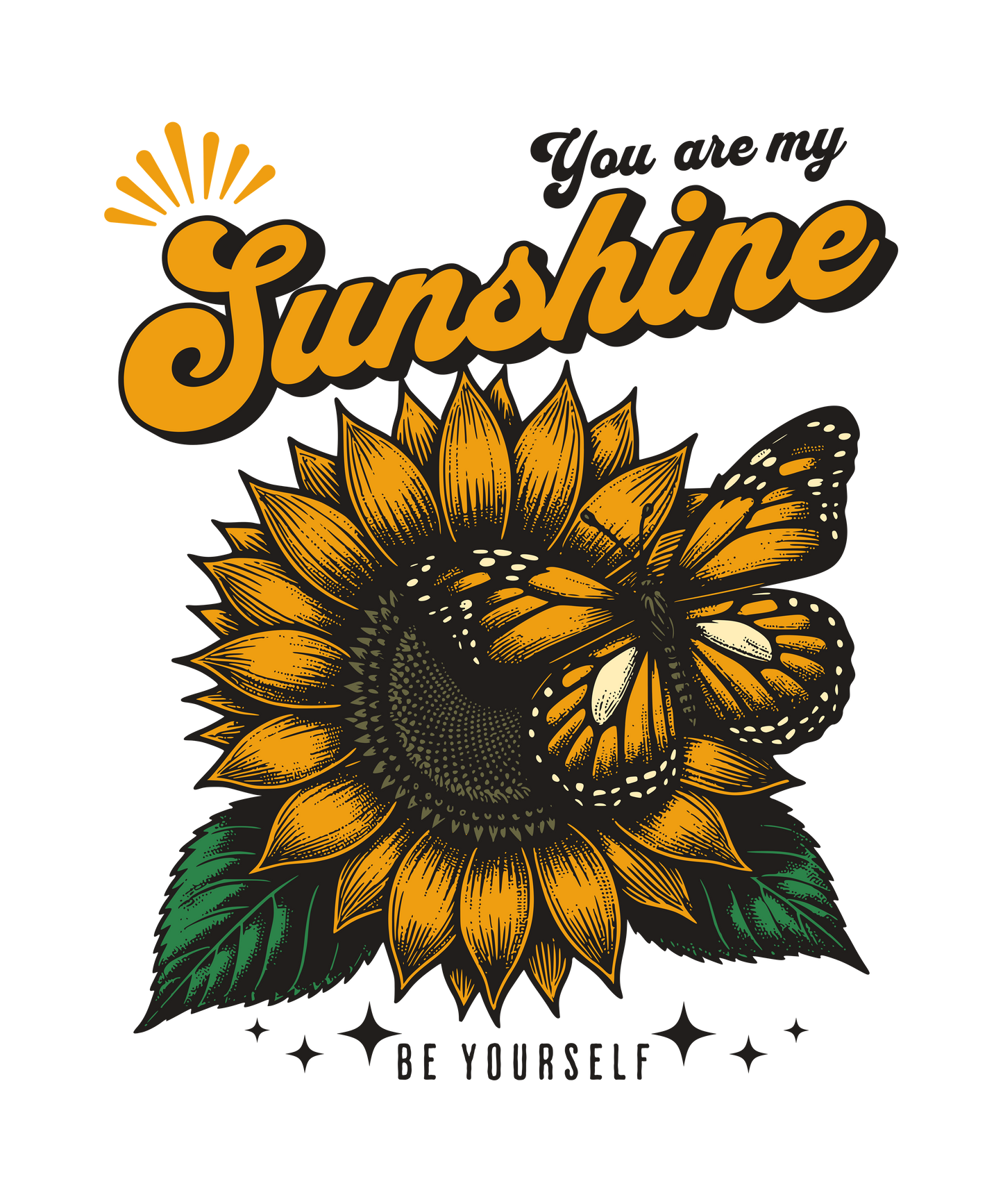 Sunflowers and Butterfly T-shirt - Unisex Softstyle