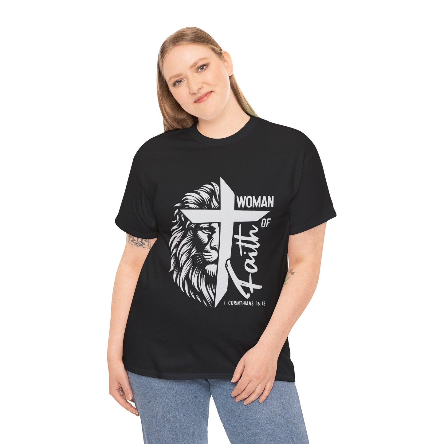 Faith-Themed Unisex Heavy Cotton Tee - Woman of Faith Design