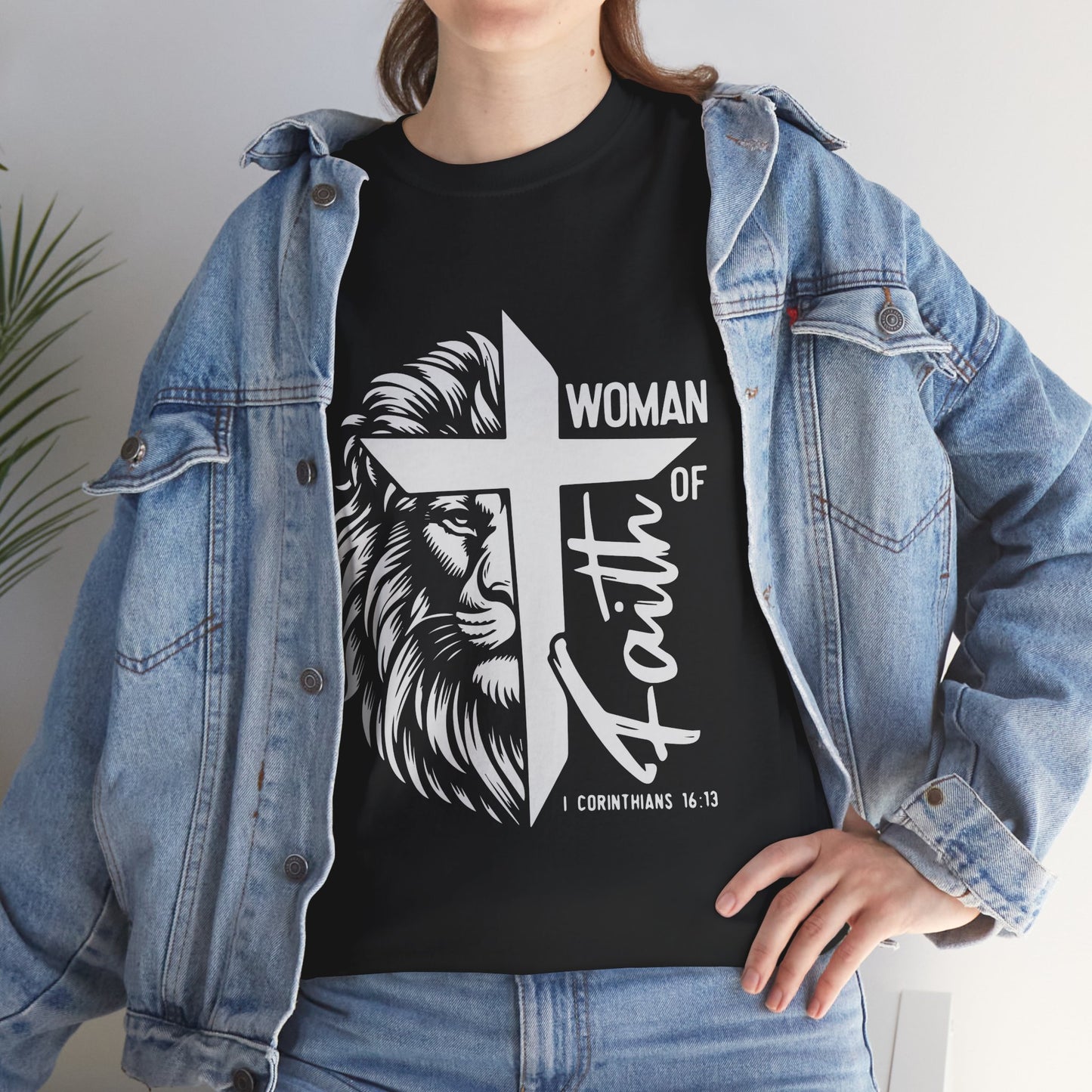 Faith-Themed Unisex Heavy Cotton Tee - Woman of Faith Design
